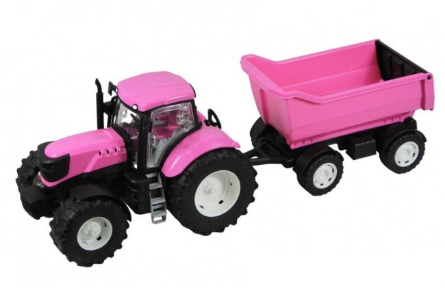 Traktor różowy z wywrotką