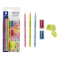 Ołówek HB Pastel 3 szt. + gumki, temperówka