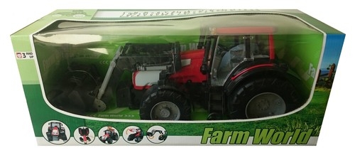 Traktor z ładowarką 52cm czerwony