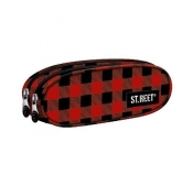 Piórnik saszetka dwukomorowa, bez wyposażenia St.reet Chequered 8