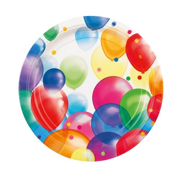 Talerzyki 23 cm Balony, 8 sztuk (9900320)