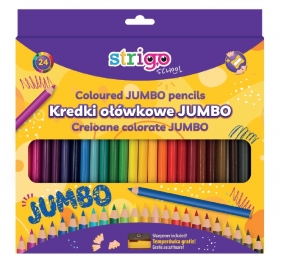 Kredki ołówkowe Jumbo, 24 szt + temperówka