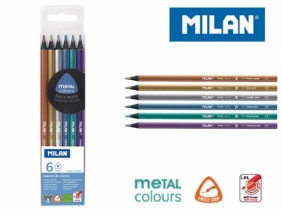 Kredki ołówkowe Milan METAL COLOURS 1031 trójkątne, 6 kolorów (07102306)
