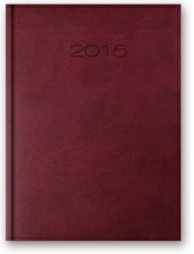 Kalendarz 2015 A5 21DR dzienny z registrami bordowy - <br />
