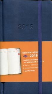 Kalendarz 2019 książkowy dzienny Lux granat (KKDLDL)