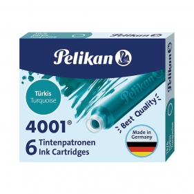 Naboje krótkie Pelikan 4001 TP/6, 6 szt. - turkusowe