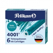 Naboje krótkie Pelikan 4001 TP/6, 6 szt. - turkusowe
