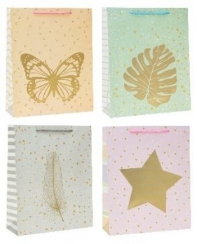 Torebka ozdobna 18x24x8cm hot-stamp mix ROZETTE