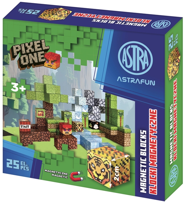 Zestaw klocków magnetycznych AstraFun Pixel One Dżungla - 25 szt.