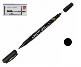 Marker permanentny dwustronny czarny (12szt) DELI