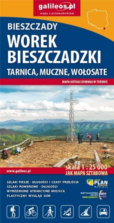 Mapa tur. - Worek Bieszczadzki, Tarnica... w.2024