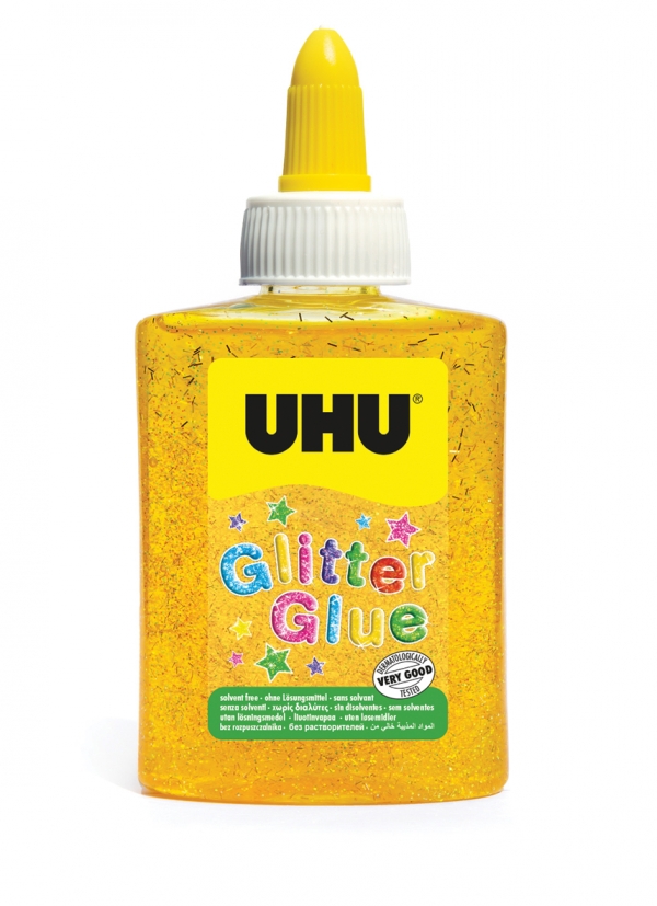 Klej brokatowy UHU glitter 88 ml. Żółty (U 49970)