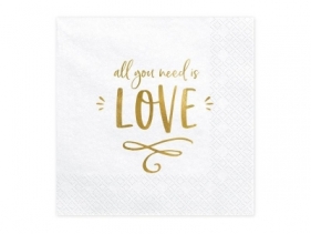 Serwetki All you need is love białe 33x33cm 20szt