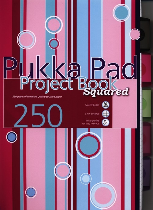 Kołozeszyt A4 Pukka Pad Stripe w kratkę 250 stron różowo-niebieski