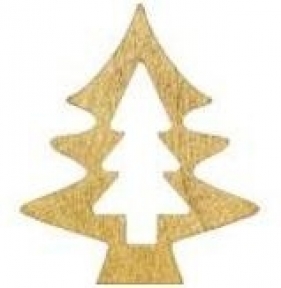 Choinki drewniane złote 6x5cm 2szt