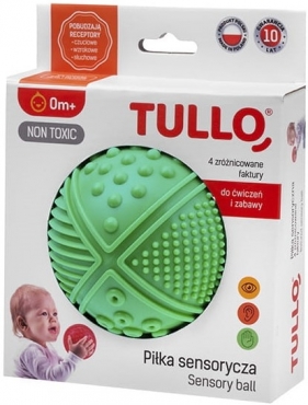Tullo, Piłka sensoryczna, 4 faktury, zielona (470)