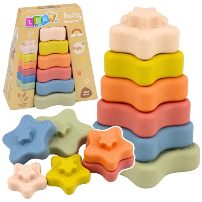 Klocki sensoryczne piramida gwiazdki 6el.