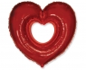 Balon foliowy Serce otwarte czerwone 60cm