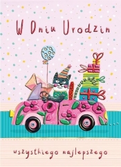 Karnet B6 Urodziny - Kot w aucie