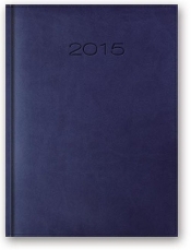 Kalendarz 2015 A5 21DR dzienny z registrami granatowy - <br />
