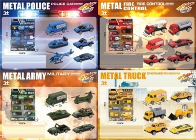 Pojazdy metalowe 6szt