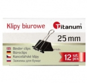 Klipy Titanum BC25 25mm, 12 szt. - czarne (71642)