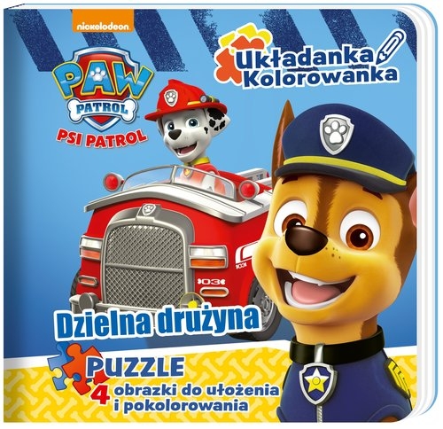 Psi Patrol. Układanka -Kolorowanka.  Dzielna drużyna