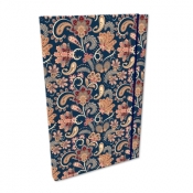 Notes A5 kratka z gumką Soft Touch Paisley Kwiaty Blue
