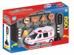 Auto ambulans ze znakami