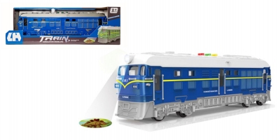 Pojazd pociąg lokomotywa z projektorem i dźwiękami