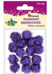 Pompony brokat 1,8cm fioletowe 15szt.16077F