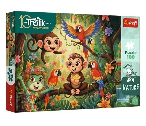 <img src='https://webimage.pl/pics/708/5/d5900511165708.jpg' style='height:440px' /> Puzzle 100 Rodzina Treflików Małpki i przyjaci