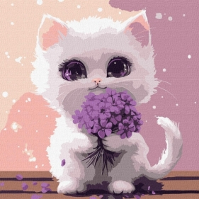 Malowania po numerach - Słoneczne mruczenie 30x30