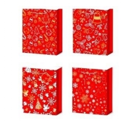 Torebka prezentowa S Boże Narodzenie brokat mix