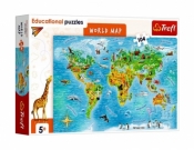 Puzzle 104 edukacyjne Mapa świata wersja ang