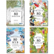Pakiet 4 książek Dookoła Świata. 80 drzew, 80 ptaków, 80 roślin, 80 ryb - Helen Scales, George Marcel, Mike Unwin, Jonathan Drori