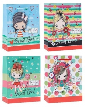 Torebka ozdobna brokat 18x23x8cm mix ROZETTE