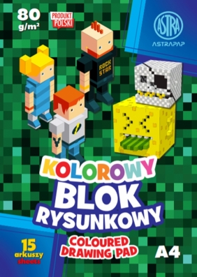 Blok kolorowy ASTRAPAP A4/15 ark "Pixel&Rabbit", 10 sztuk