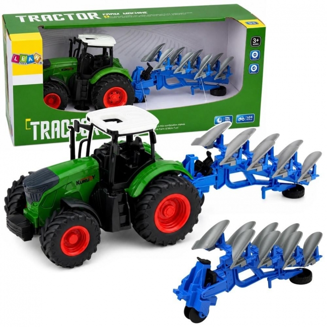 <img src='https://webimage.pl/pics/710/5/d5907990205710.jpg' style='height:440px' /> Traktor z pługiem wieloskibowym 1:24