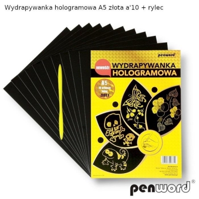 Wydrapywanka hologramowa A5 złota