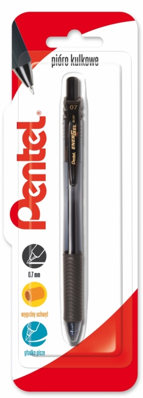 Pióro kulkowe 0,7 mm, EnerGel BL107 czarny 1 szt.