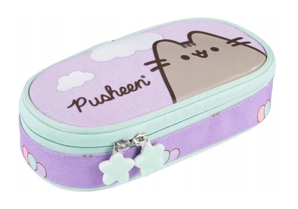 Piórnik saszetka usztywniona z wewnętrzną klapką - Pusheen Violet