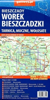 Bieszczady Worek Bieszczadzki Tarnica, Muczne, Wołosate. Mapa laminowana 1: 25 000 - Opracowanie zbiorowe