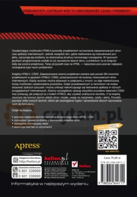 HTML5 i CSS3 Zaawansowane wzorce projektowe - Bowers Michael, Dionysios Synodinos, Sumner Victor