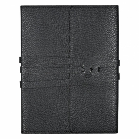 Notatnik wiązany ze sztucznej skóry - czarny