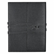 Notatnik wiązany ze sztucznej skóry - czarny