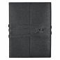 Notatnik wiązany ze sztucznej skóry - czarny