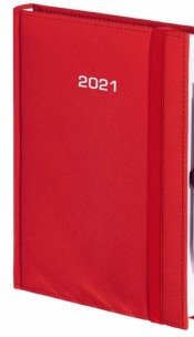 Kalendarz 2021 A5 Tygodniowy Cross z gumką Czerwony