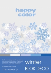 Blok deko winter A5 170g 20ark 5 kolorów