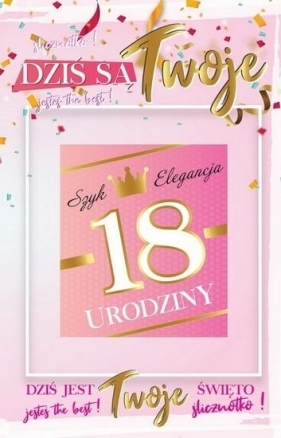 Karnet Urodziny 18 damskie + naklejka 2K - 001